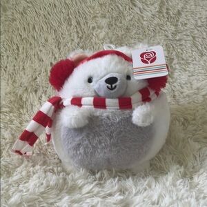 Hallmark Plush Bear with Red and White Scarf